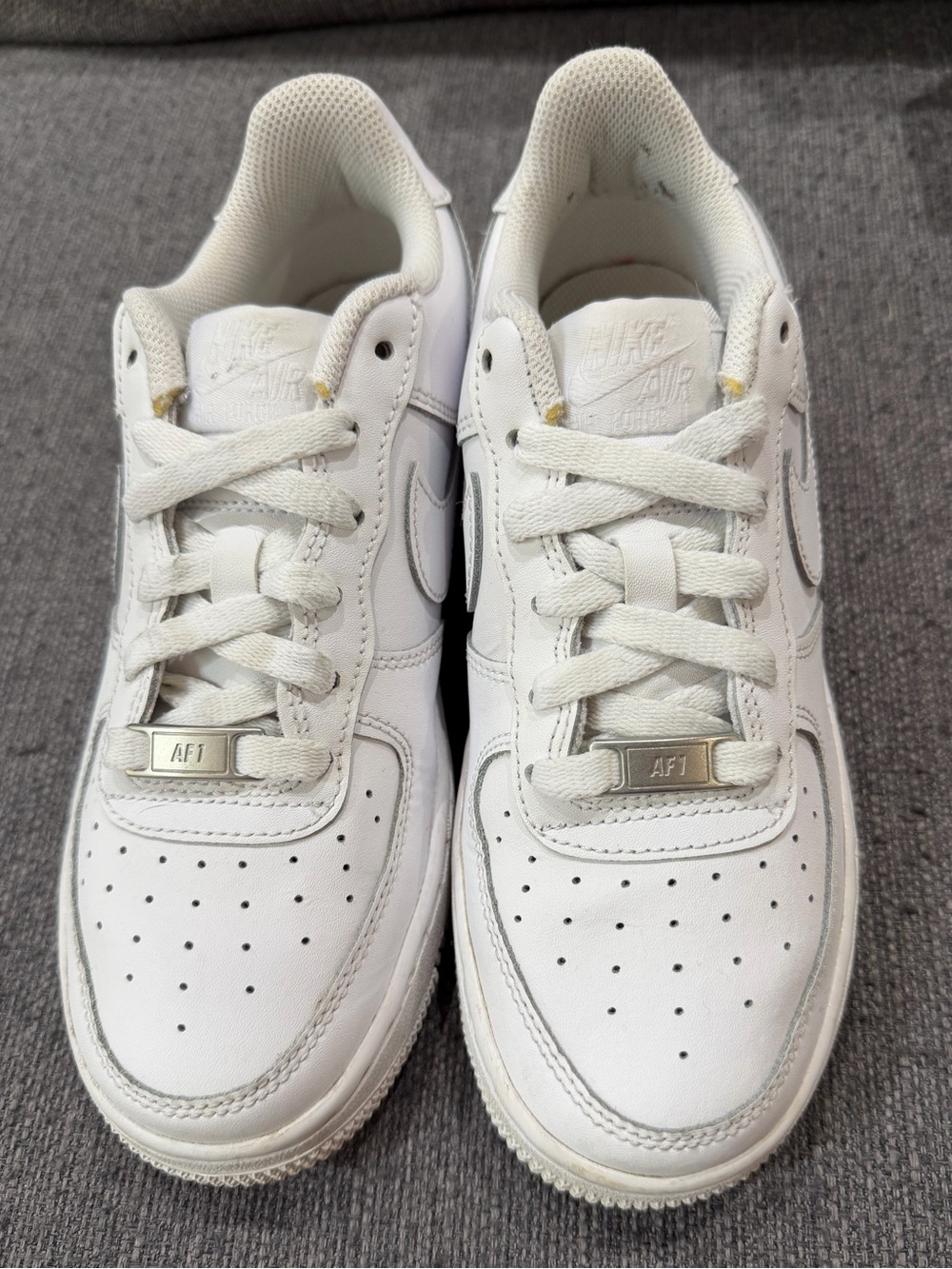 Nike Air Force 1 Low DH2920-111 2023 White Leather Sneakers 4.5Y Running Shoes - Picture 3 of 15
